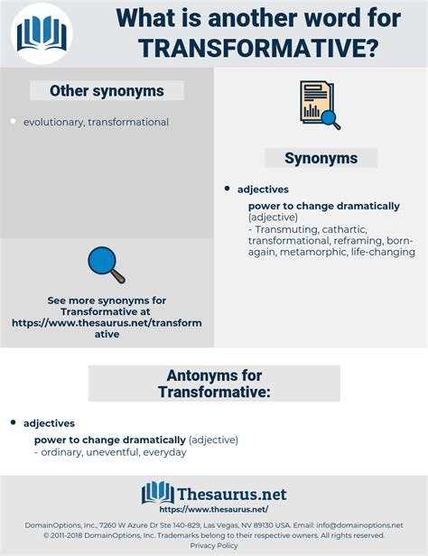 TRANSFORMATIVE in Thesaurus: 100+ Synonyms & Antonyms for TRANSFORMATIVE